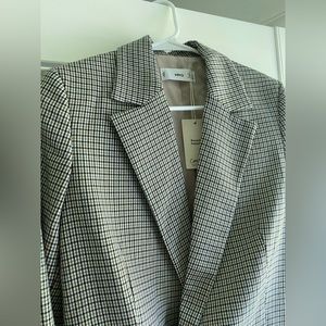 Mango Oversized Blazer — Blue and White Striped